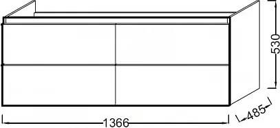 Тумба под раковину 135 см Jacob Delafon Odeon Up EB997-E10 коричневый