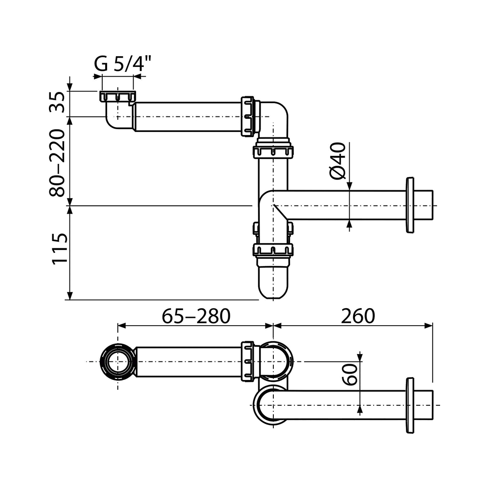 Сифон для раковины AlcaPlast A434