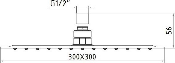 Верхний душ E.C.A. Shower Head Slim 102145013EX