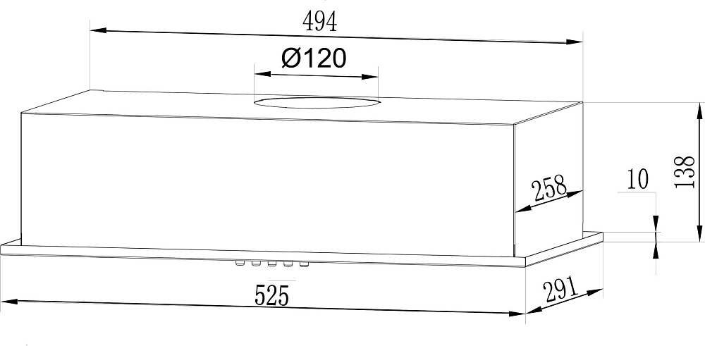 Встраиваемая кухонная вытяжка LEX GS Bloc Light 600 CHTI000328, inox