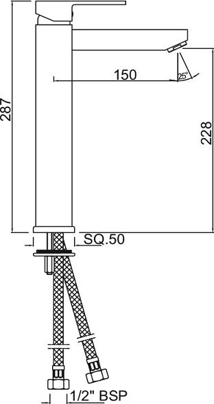 Смеситель для раковины Jaquar Kubix-F KUB-CHR-35009NFB, хром