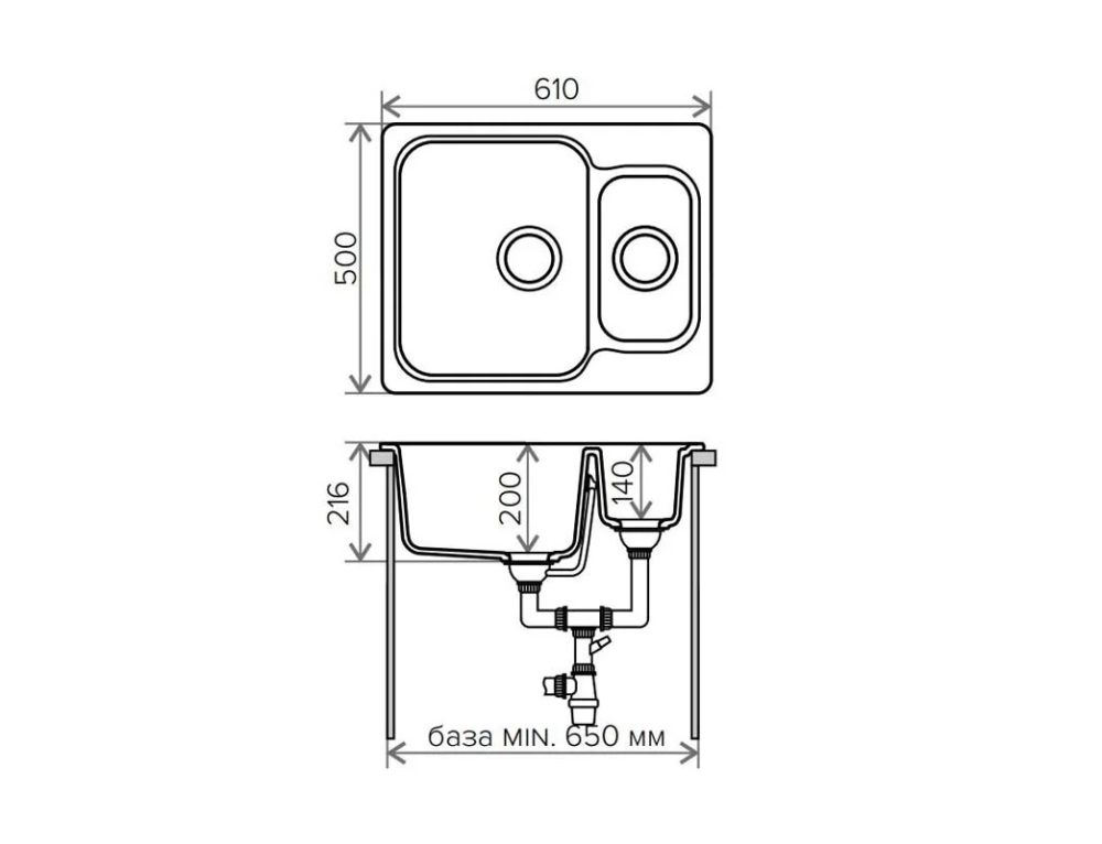 Кухонная мойка Polygran F-09 F-09 №26 (Белый) белый