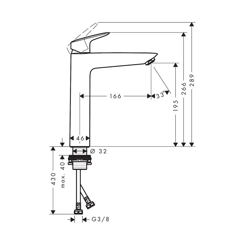 Смеситель для раковины Hansgrohe Logis 71091670 черный