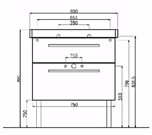 Тумба под раковину Villeroy&Boch 2DAY2 A98000E9 бежевый