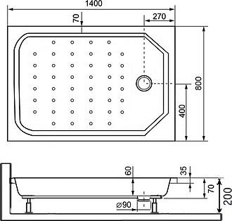 Поддон для душа RGW Style PR 80x140x75