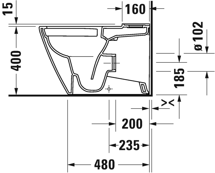 Чаша для унитаза-компакта Duravit D-Neo 2002090000, белый