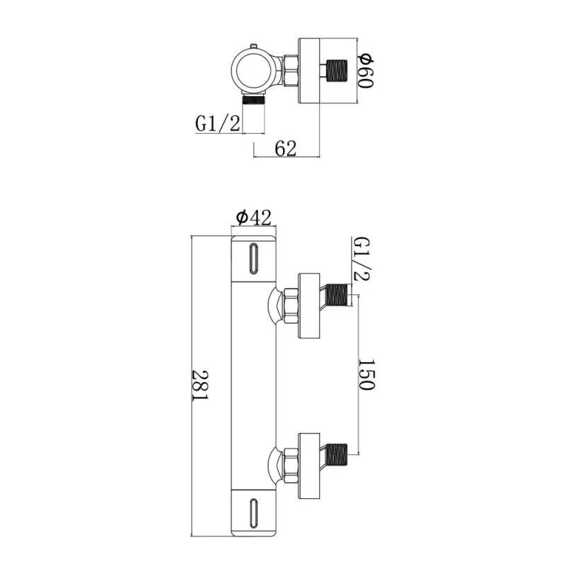 Смеситель для душа Agger Thermo A2450000 хром