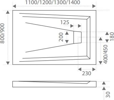 Поддон литьевой Bas Атриум 110x80