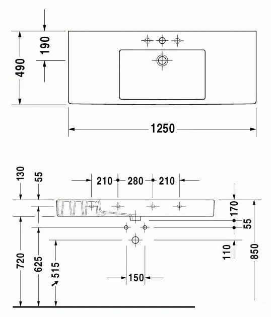 Раковина Duravit Vero 329120000 белый