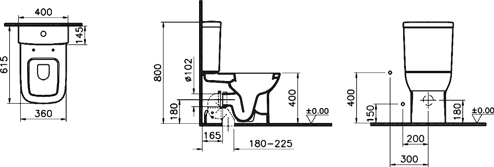 Унитаз-компакт VitrA S20 9800B003-7204 с сиденьем микролифт