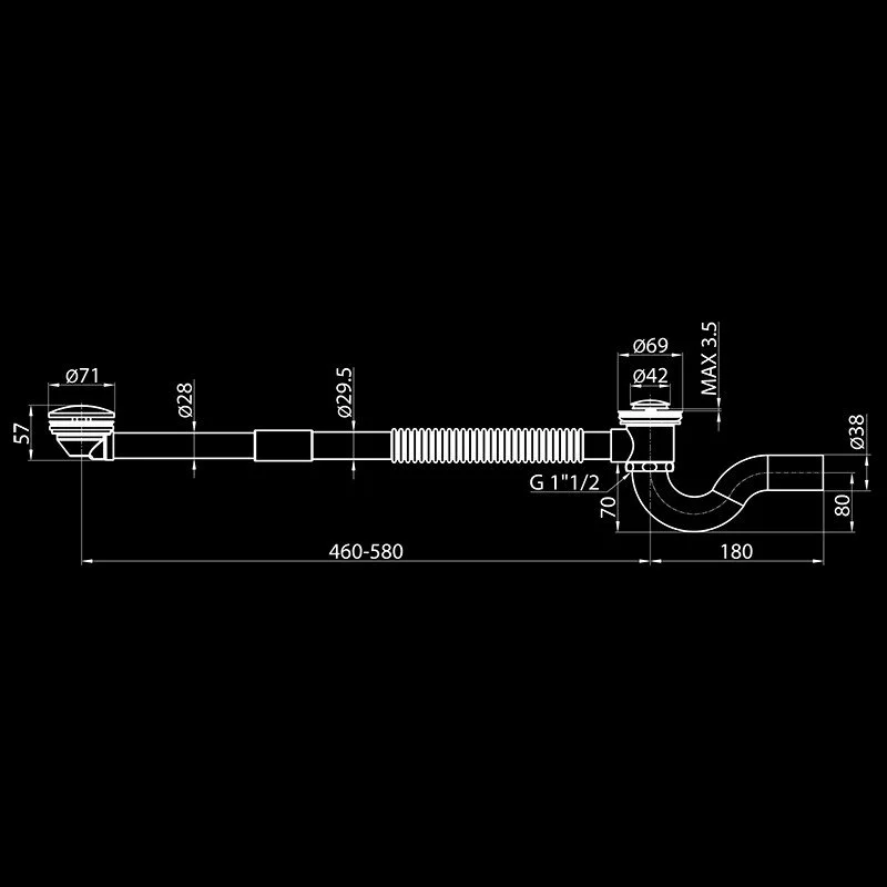 Слив-перелив для ванны Elghansa Waste Systems WBT-315 бронза