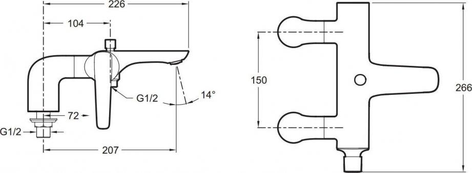 Смеситель для ванны Jacob Delafon Aleo+ E72320-CP