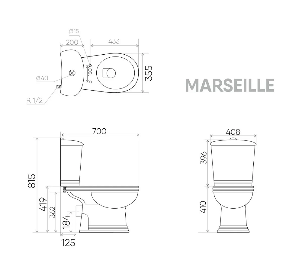 Напольный унитаз Creo Ceramique Marseille MA1002