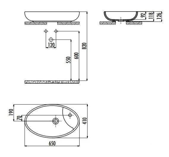 Раковина накладная Creavit MN MN065-00CB00E-0000 белый