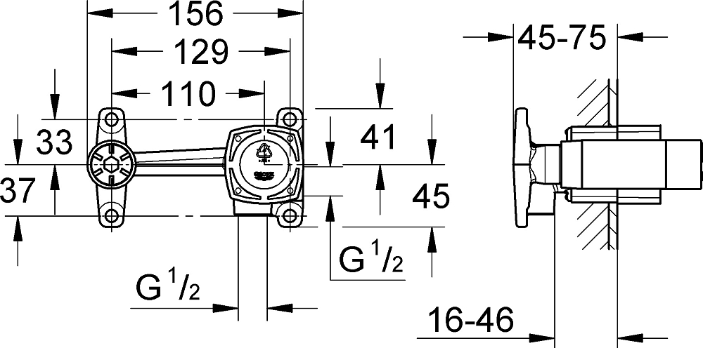 Скрытая часть Grohe Grandera 23319000