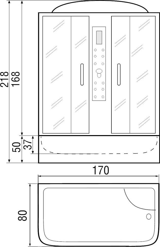 Душевой бокс River Dunay 170/80 МТ