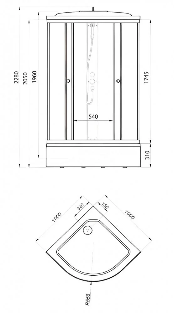 Душевая кабина Maroni Quadro 466171