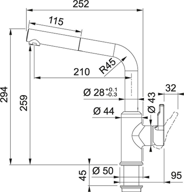 Смеситель для кухонной мойки Franke Urban 115.0595.083, хром