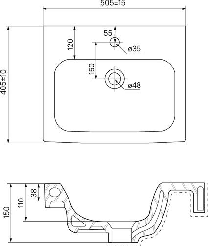 Тумба с раковиной Iddis New Sena 50 NSE50W1i95K бежевый/белый