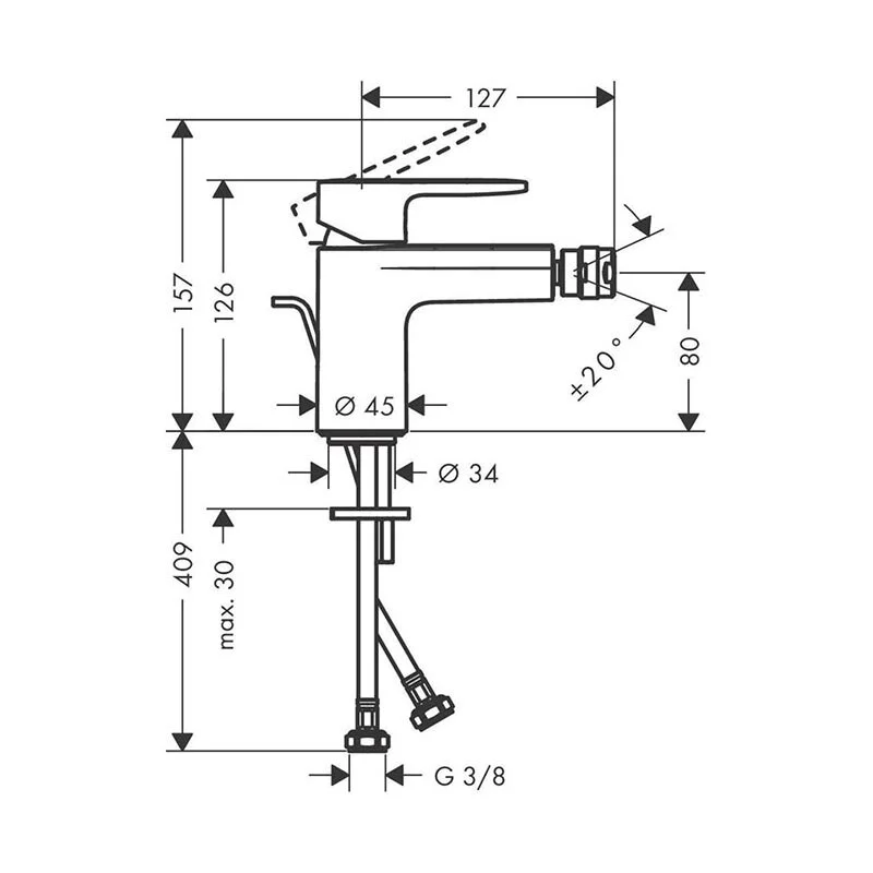 Смеситель для биде Hansgrohe Vernis Blend 71218000 хром