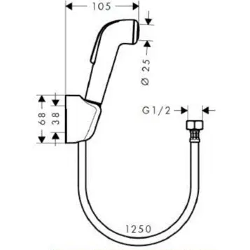 Душ гигиенический Hansgrohe 71604000/13620180/27454000/32127000 хром, белый