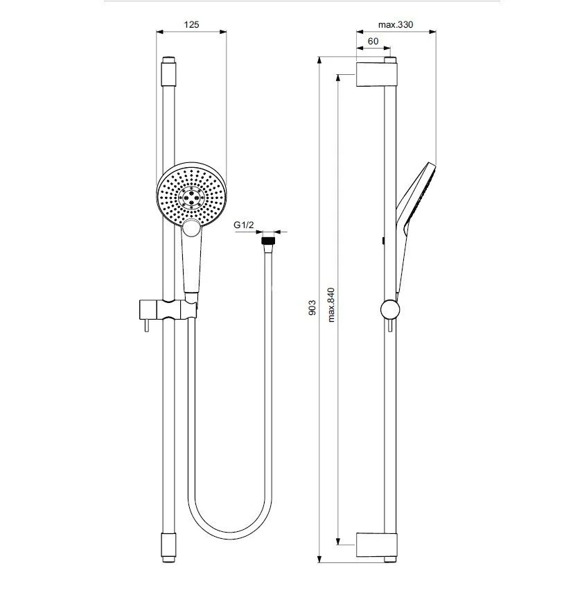 Душевой гарнитур Ideal Standard Idealrain B1763AA хром