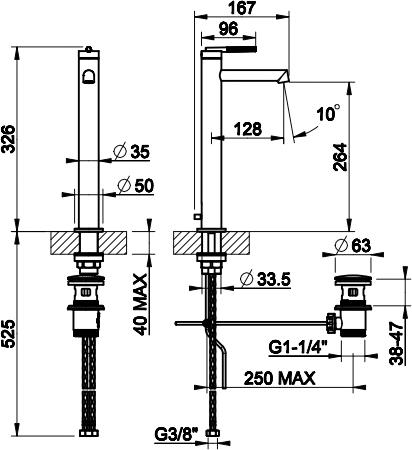 Смеситель для раковины Gessi Ingranaggio 63503#031, хром