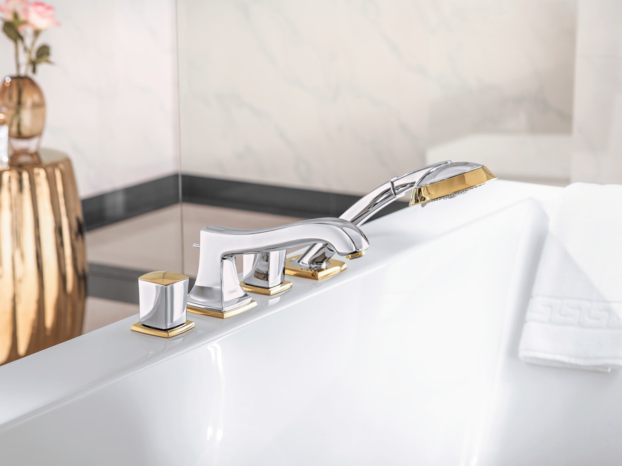 Смеситель на край ванны Hansgrohe Metropol Classic 31315090, хром золото