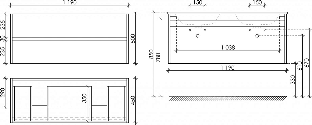 Тумба под раковину Sancos Smart 120 SM120-2W, белый глянец