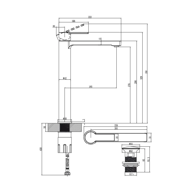 Смеситель для раковины Villeroy&Boch Architectura TVW10300500061 хром