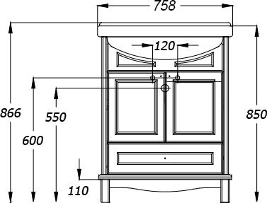 Мебель для ванной Opadiris Омега 75 фисташковая