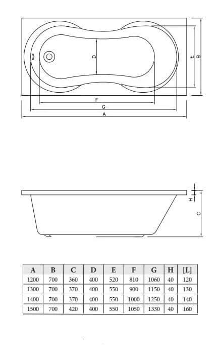 Акриловая ванна C-Bath Salus CBQ006001 белый