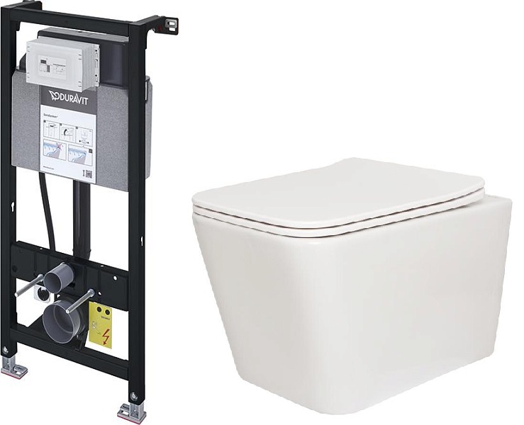 Комплект Duravit DuraSystem WD1012000000 с подвесным унитазом San More Ispirare SMT971902 с сиденьем микролифт