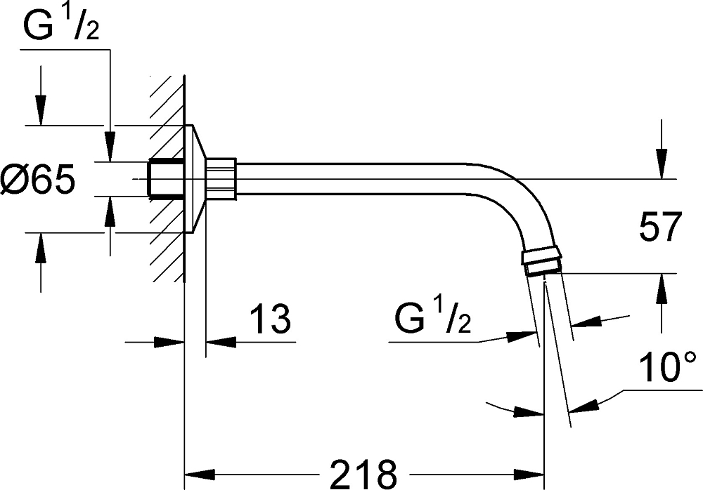 Кронштейн для верхнего душа Grohe Relexa 27406000