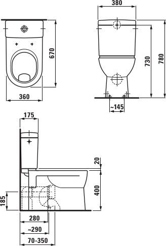 Унитаз-компакт Laufen Pro 2495.9.000.000.1