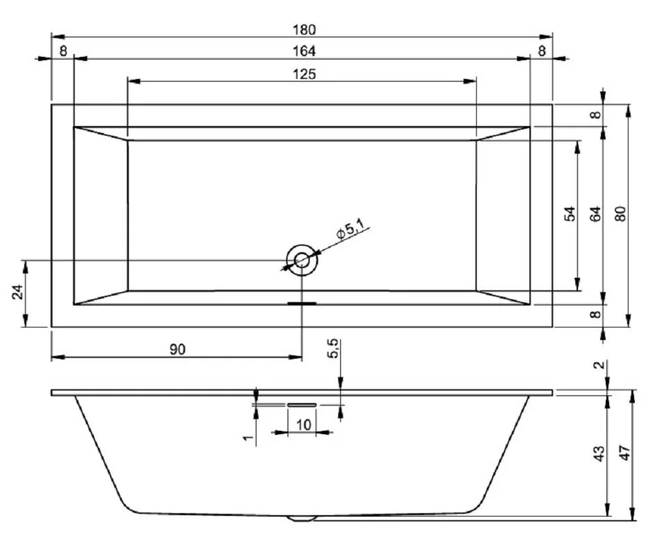 Акриловая ванна Riho Rething Cubic B106013105 белый