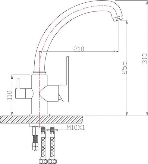 Смеситель для кухни Zorg Sanitary ZR 315 YF-33, хром