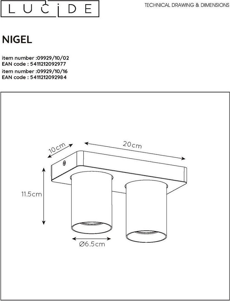 Спот Lucide Nigel 09929/10/16