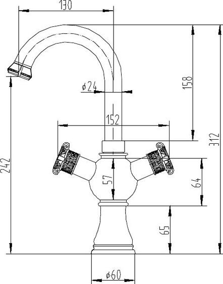 Смеситель Zorg Antic A 2007U-SL для раковины