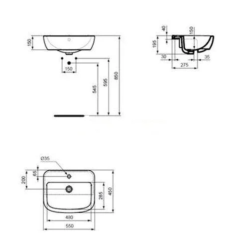 Раковина Ideal Standard Tempo T059001 белый