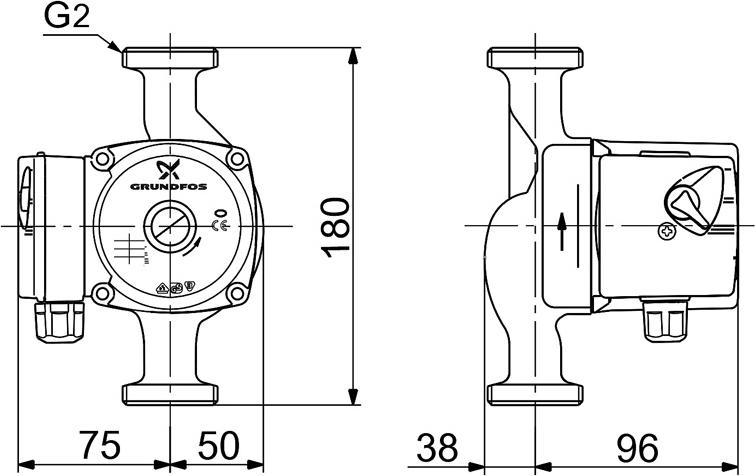 Циркуляционный насос Grundfos UPS 32-60 180