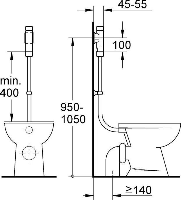 Смывное устройство для унитаза Grohe Rondo 37349000