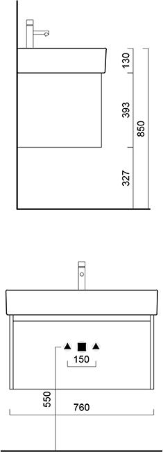 Тумба с раковиной Inova Premium 80 транше тёмный