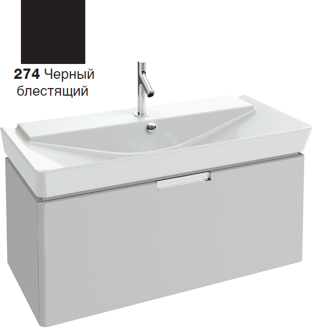 Тумба для комплекта 100 см Jacob Delafon Reve EB1132-R-274 чёрный