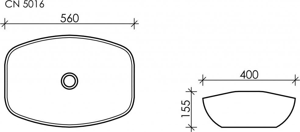 Раковина накладная 56 см Ceramica Nova Element CN5016, белый