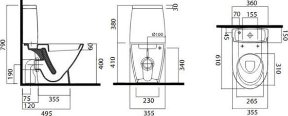 Унитаз-компакт VitrA Tres 9730B003-7204 с сиденьем микролифт