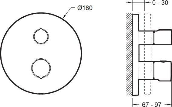 Смеситель термостатический для душа Jacob Delafon Modulo E75386-CP