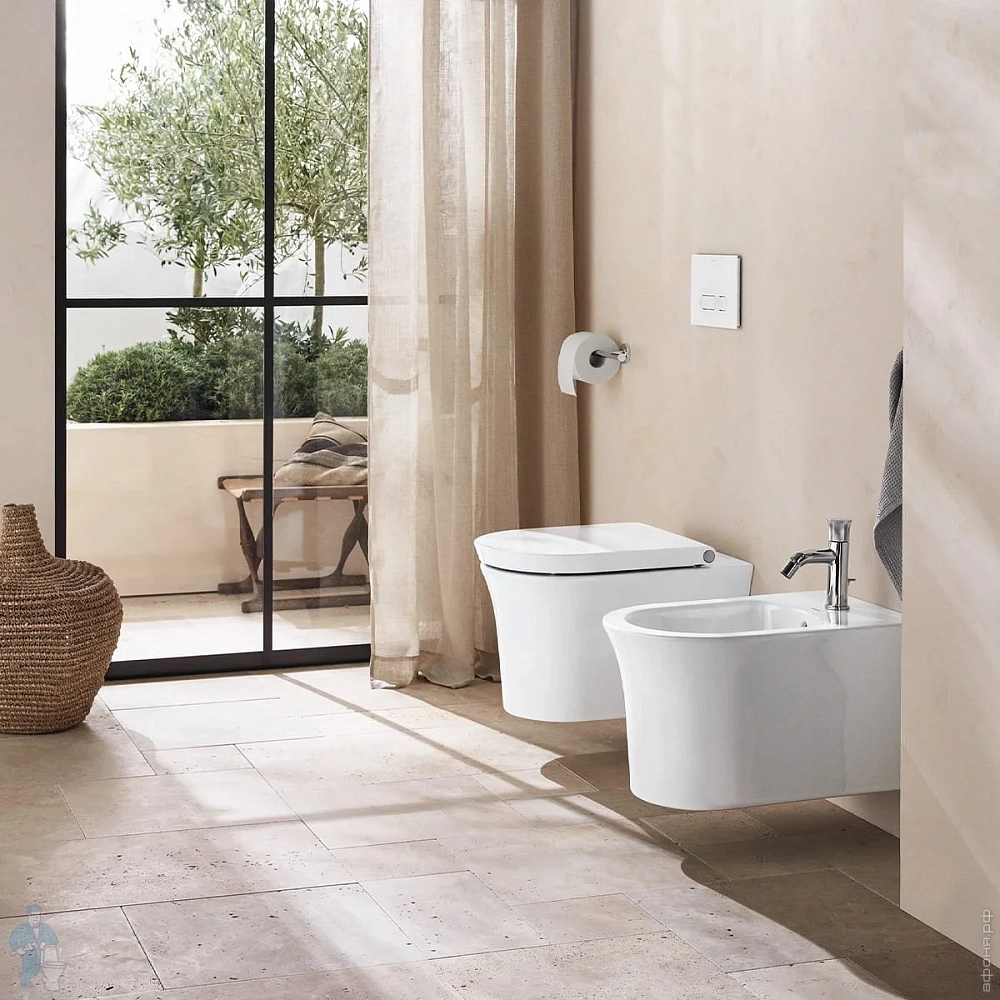 Подвесной безободковый унитаз Duravit White Tulip 2576092000 + 0027090000 37 x 54 см, белый, сиденье микролифт