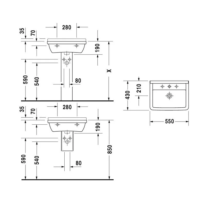 Раковина Duravit Starck 3 300550000 белый