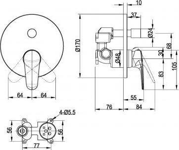 Смеситель для ванны Villeroy & Boch Architectura TVS10335300061